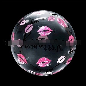 Шар (20''/51 см) Сфера 3D, Deco Bubble, Поцелуи, Прозрачный, Кристалл