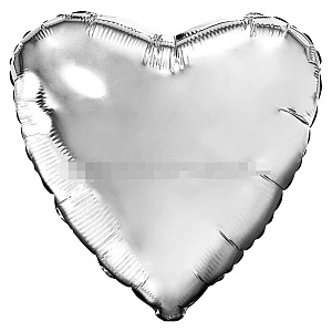 Шар надувной Мини сердце, серебро 